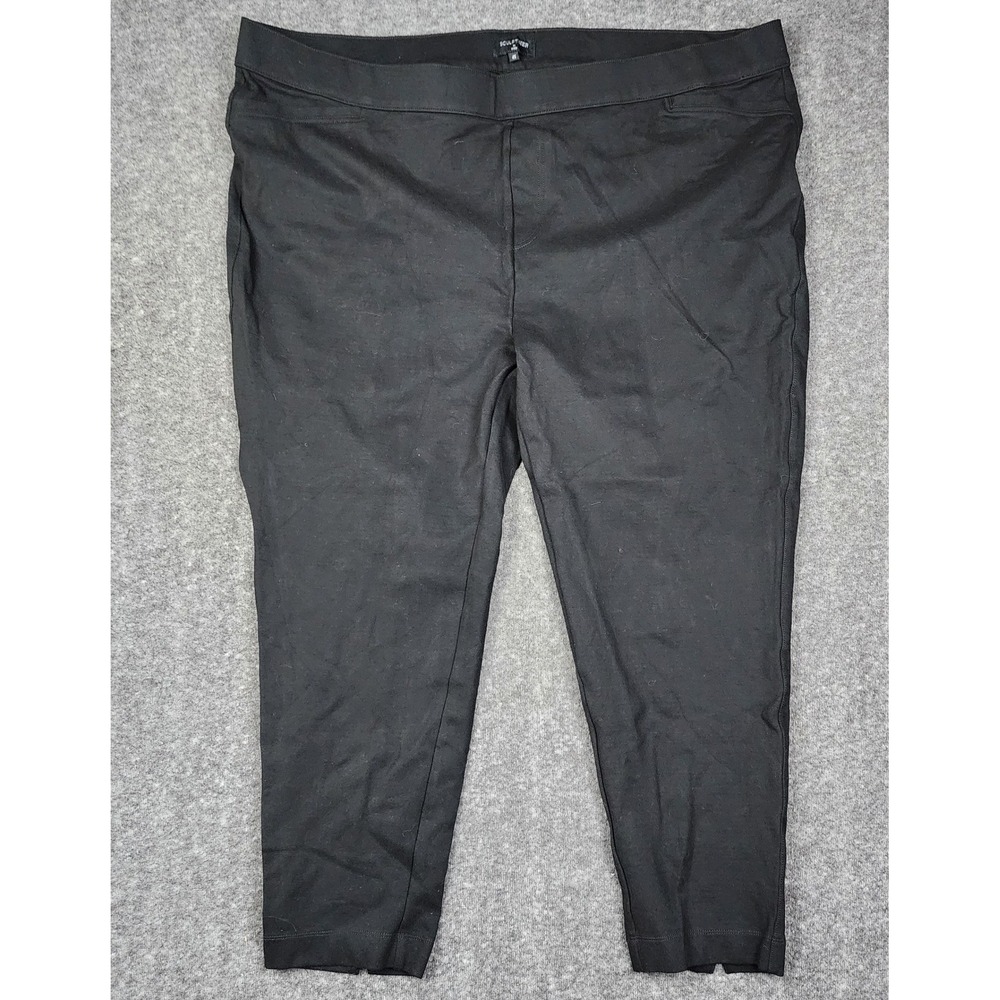 NYDJ Sculpt-Her Leggings Women 4X Black Lift Tuck Pintuck Split Hem Pants